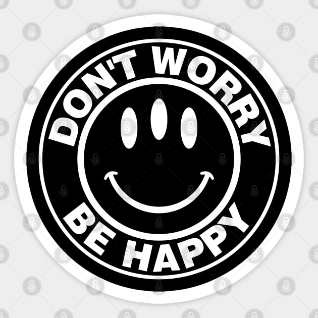 Don't Worry Be Happy Three Eyed Smiley Face Sticker by SunGraphicsLab